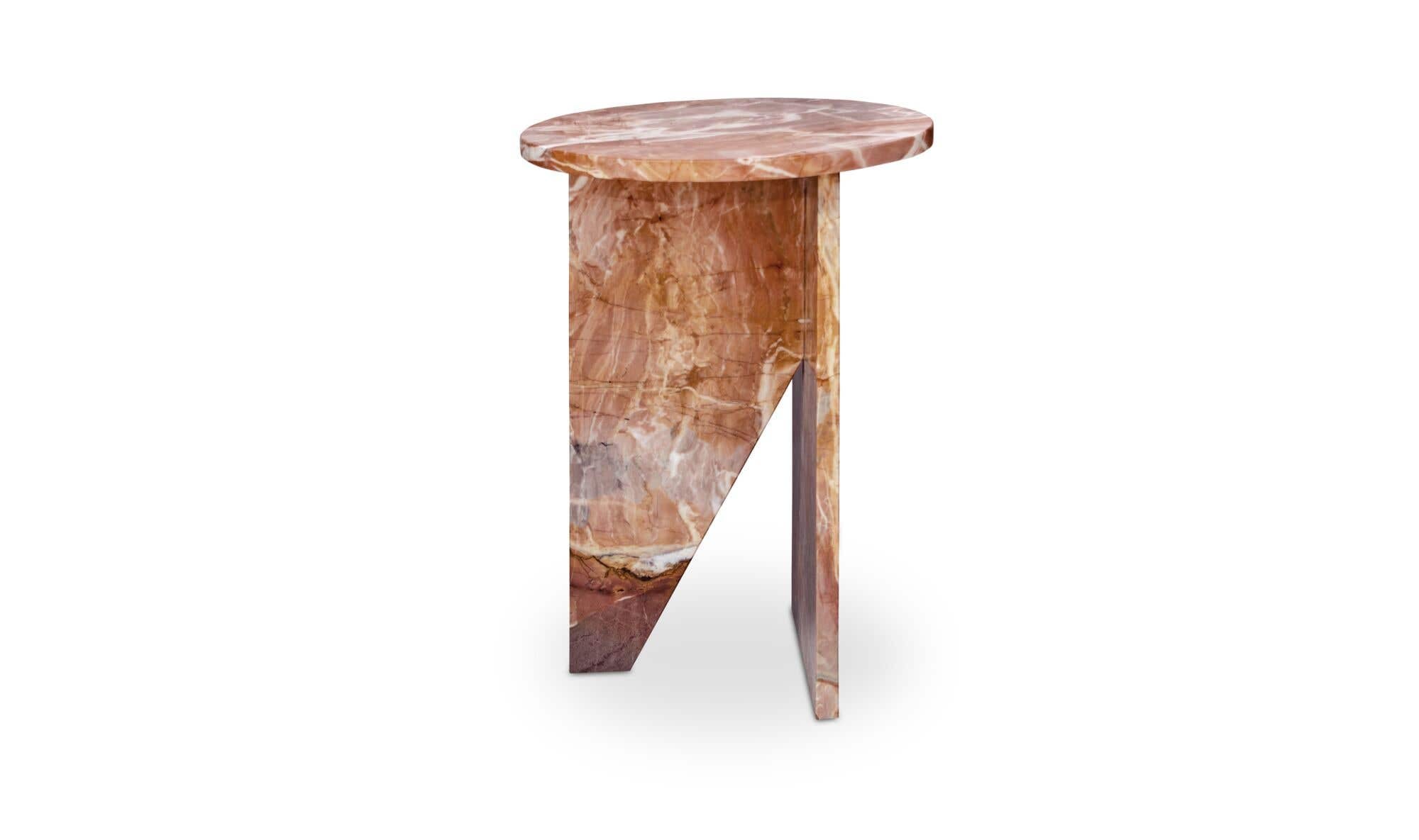 Grace Accent Table Orange Levante Marble by Moe's Home Collection - view 6