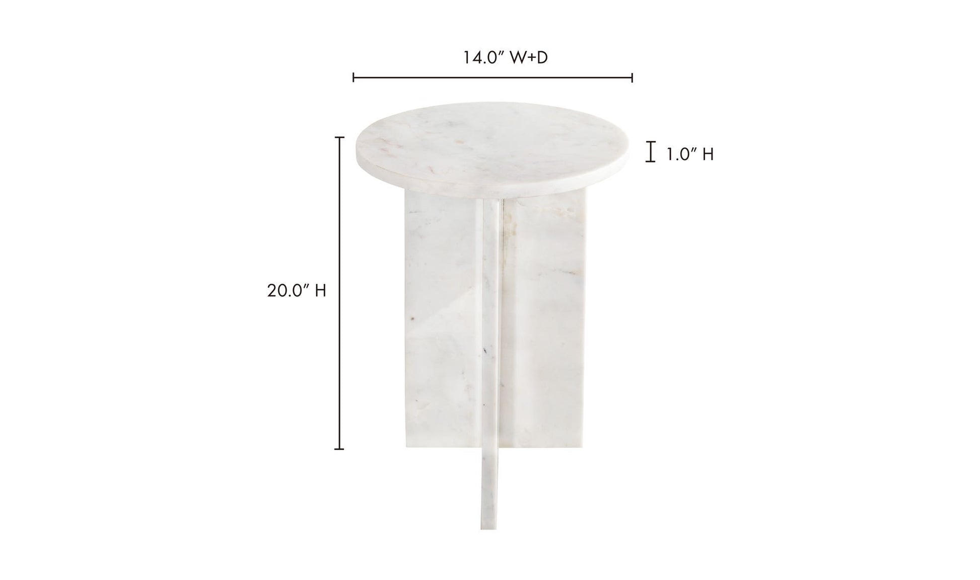Grace Accent Table White Marble by Moe's Home Collection - view 17