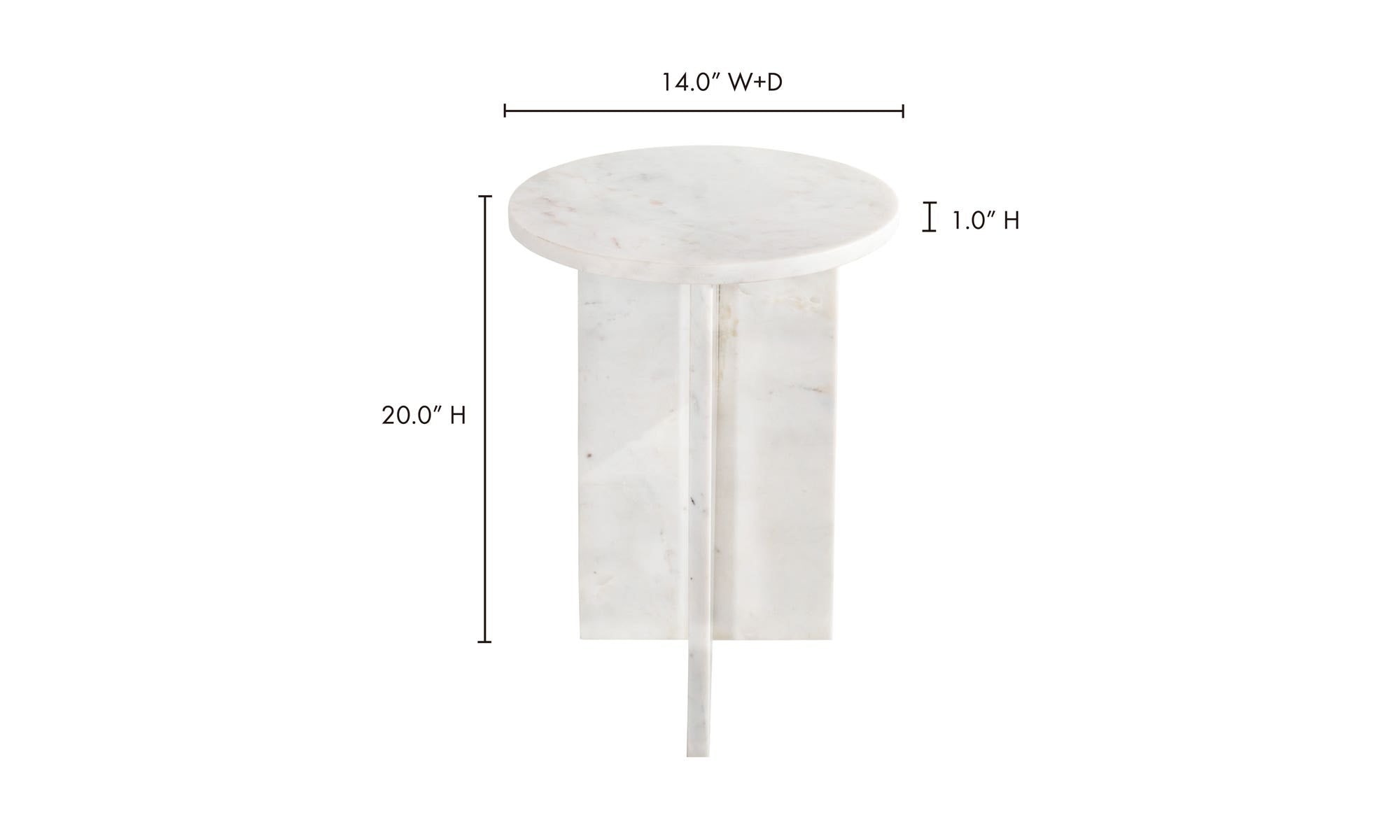 Grace Accent Table White Marble by Moe's Home Collection - view 17