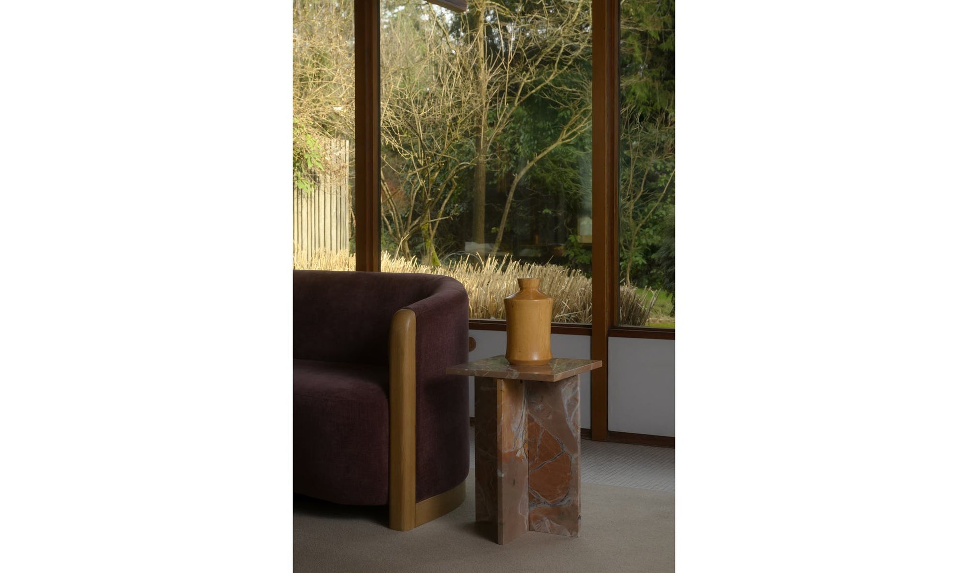 Blair Accent Table Orange Levante Marble by Moe's Home Collection - view 8