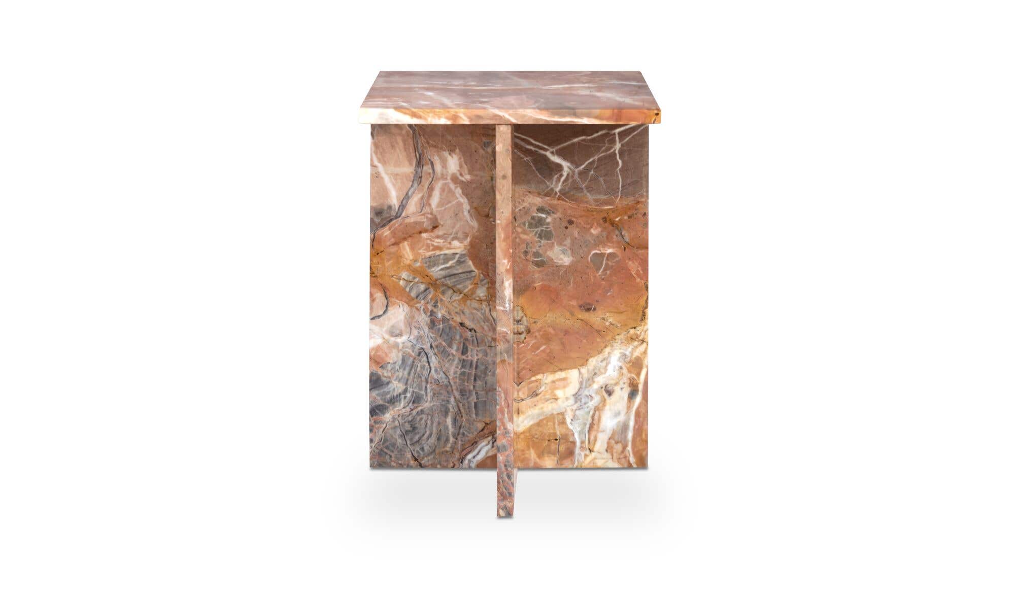 Blair Accent Table Orange Levante Marble by Moe's Home Collection - view 12