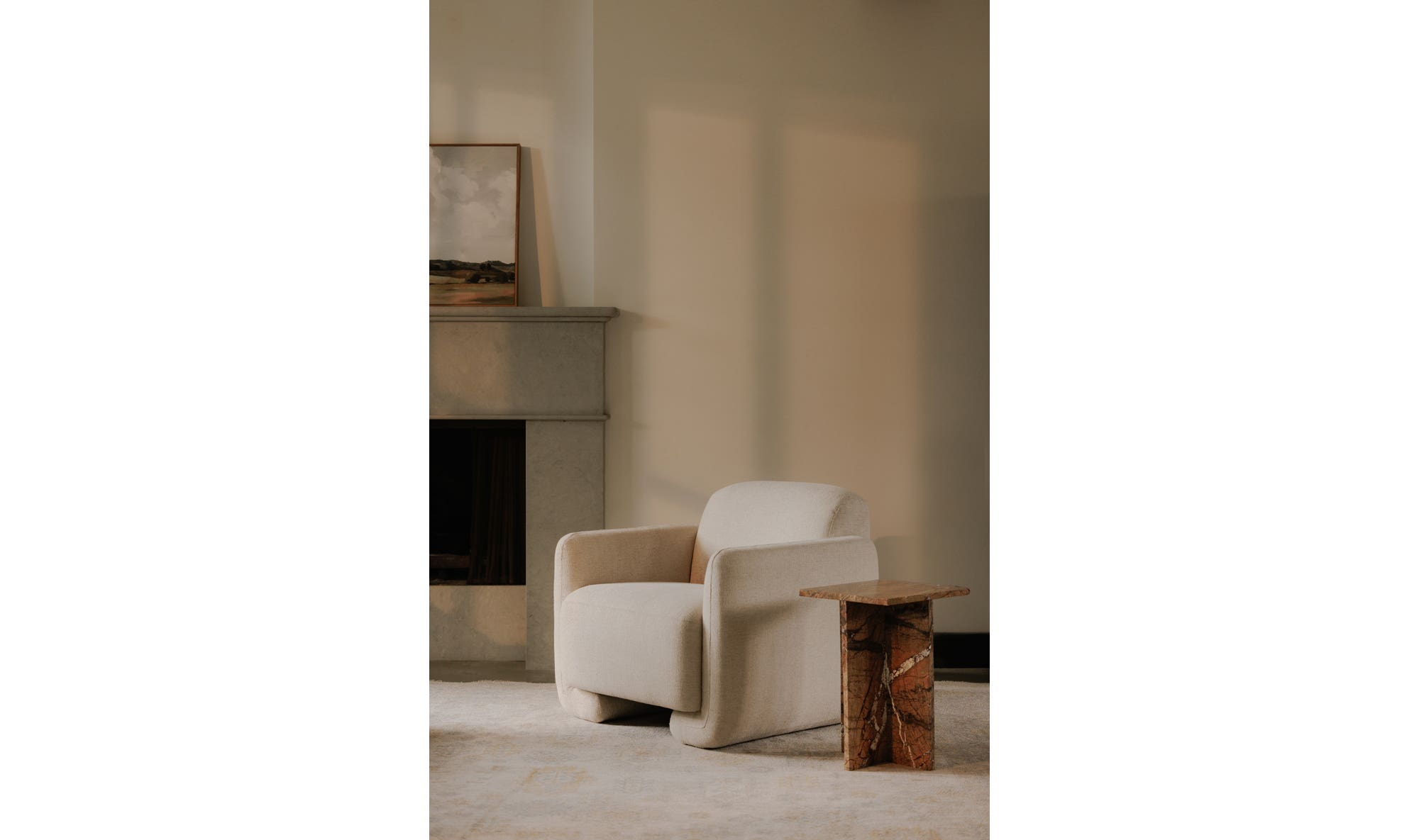Blair Accent Table Golden Forest Marble by Moe's Home Collection - view 7