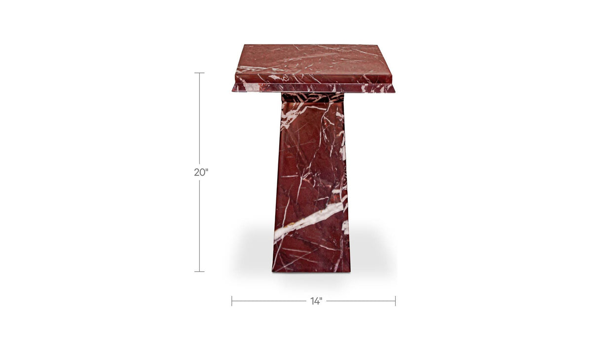 Nella Side Table Rosso Levante Marble by Moe's Home Collection - view 10