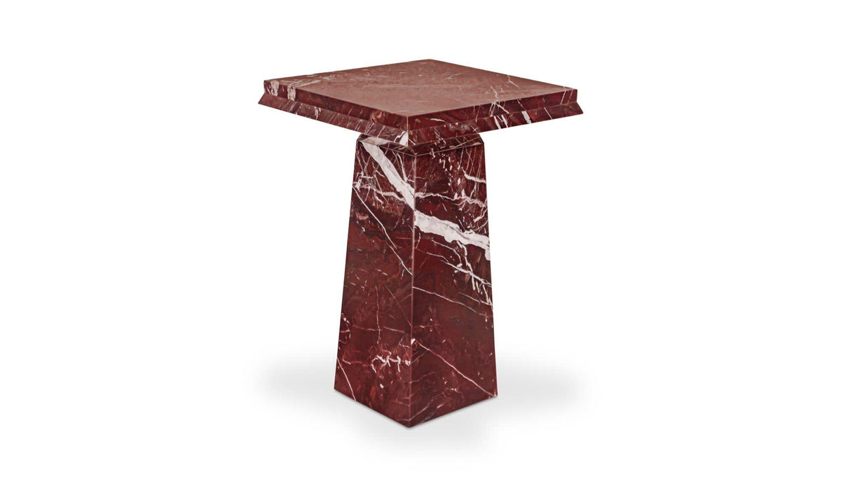 Nella Side Table Rosso Levante Marble by Moe's Home Collection - view 6