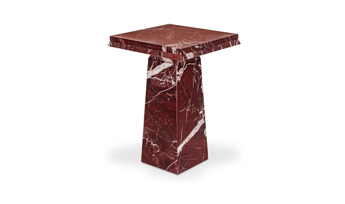 Nella Side Table Rosso Levante Marble by Moe's Home Collection - view 4