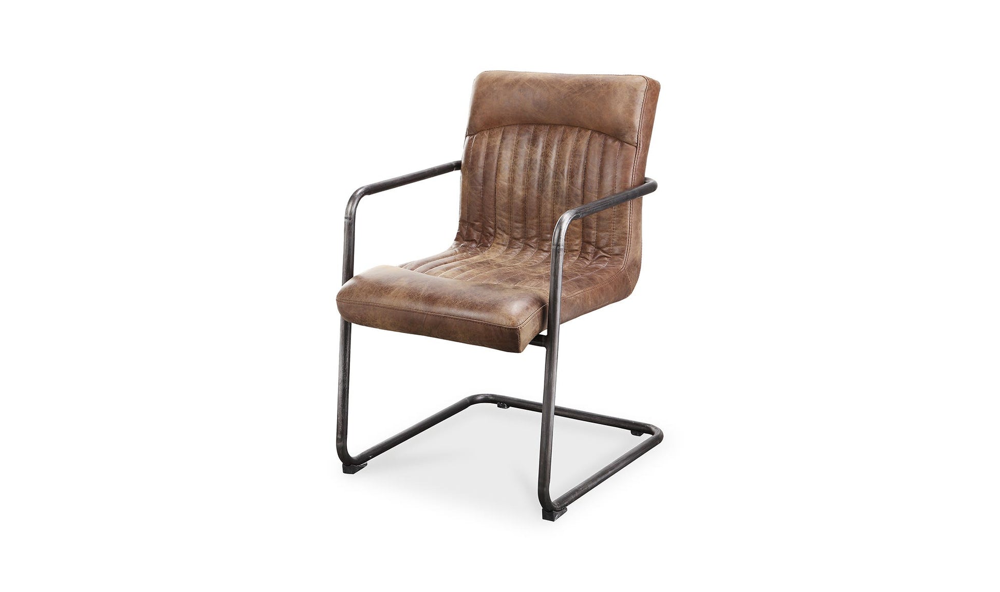 Ansel Arm Chair Grazed Brown Leather - Set Of Two by Moe's Home Collection - view 8