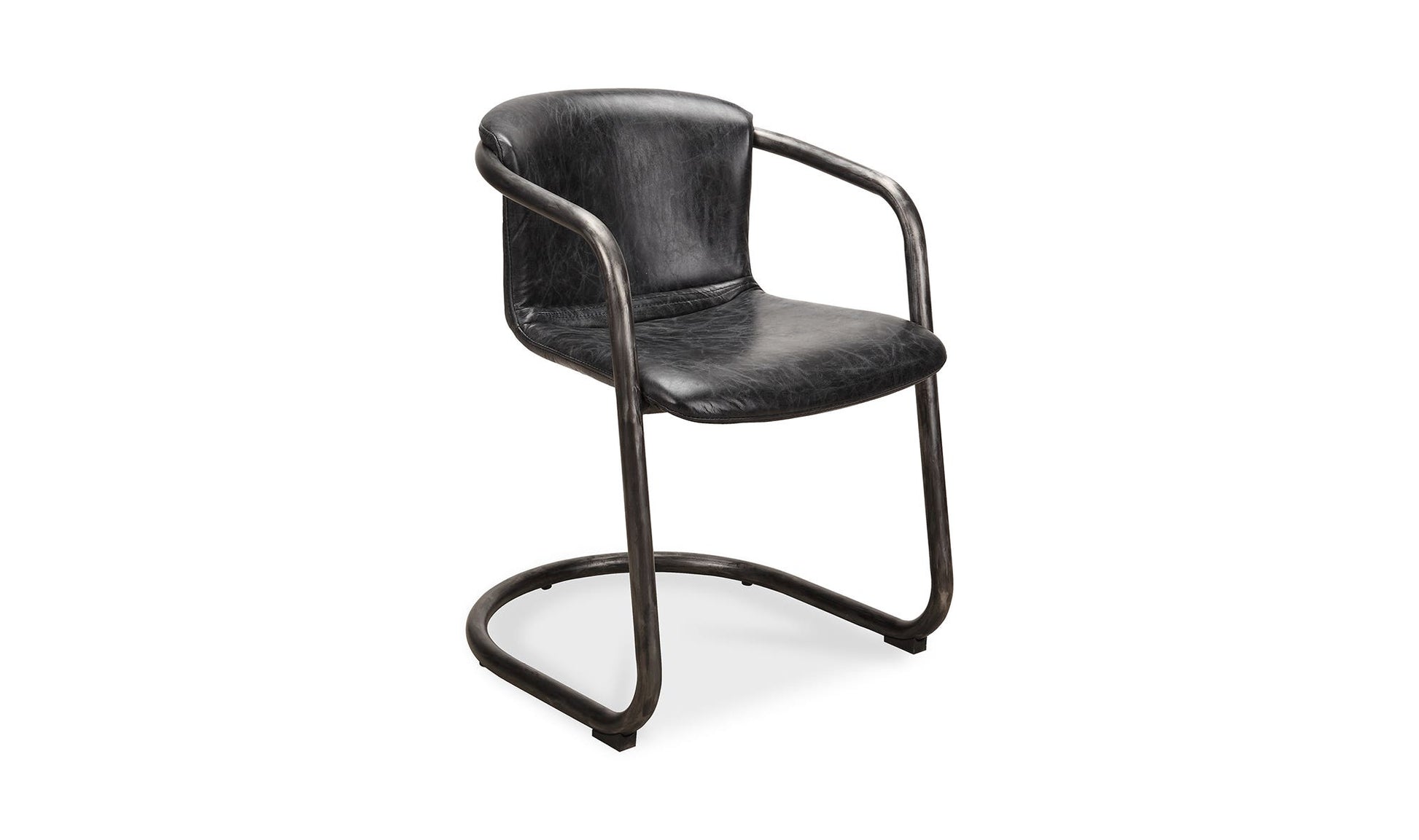 Freeman Dining Chair Onyx Black Leather - Set Of Two by Moe's Home Collection - view 15
