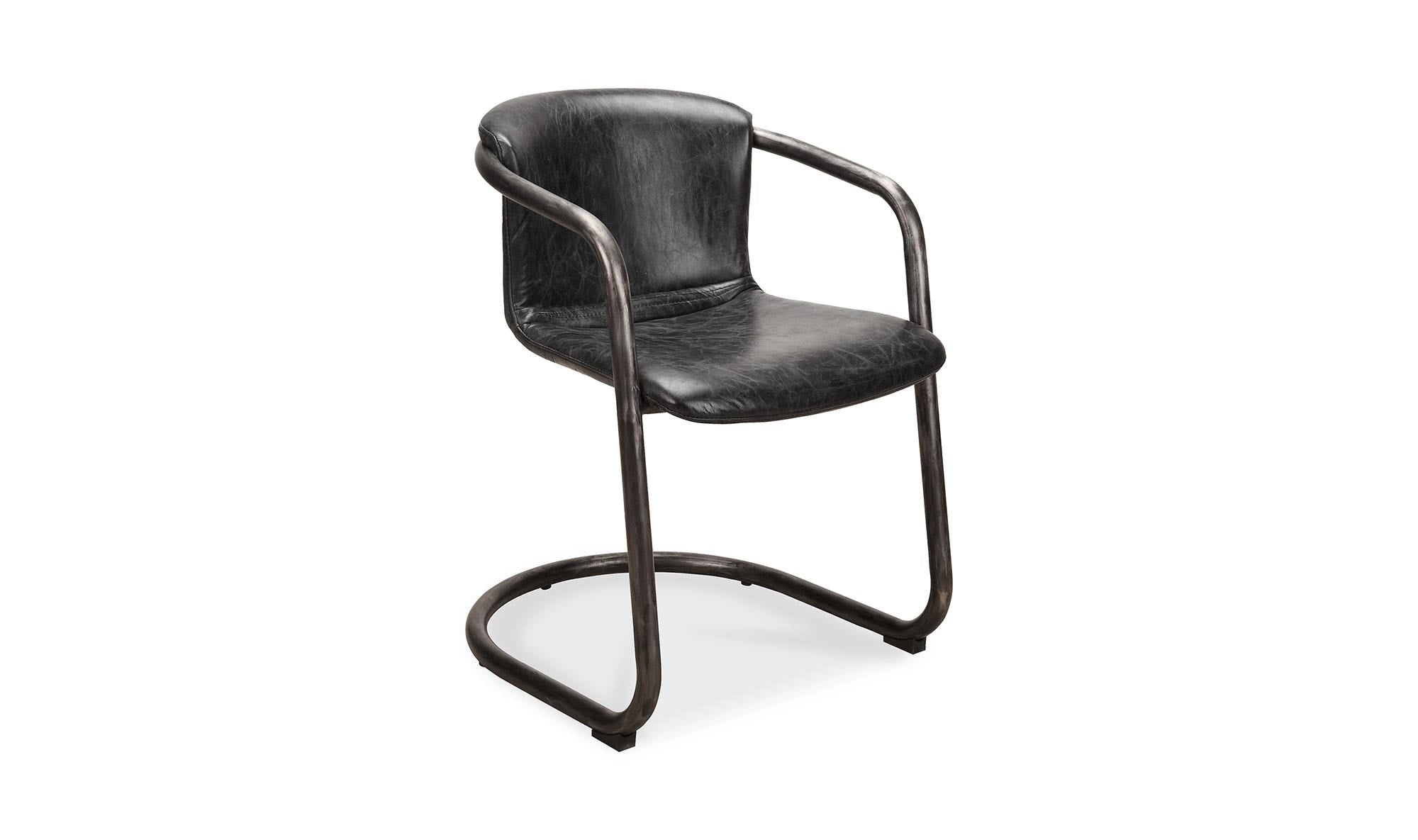 Freeman Dining Chair Onyx Black Leather - Set Of Two by Moe's Home Collection - view 15