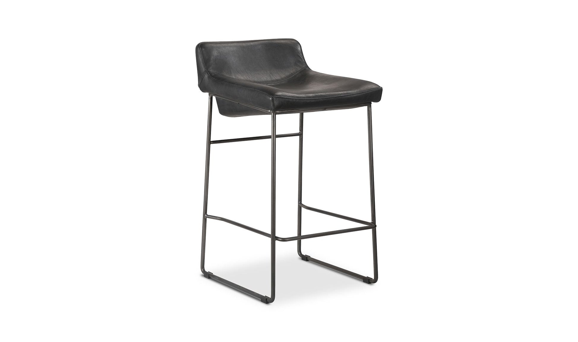 Starlet Counter Stool Onyx Black Leather - Set Of Two by Moe's Home Collection - view 18