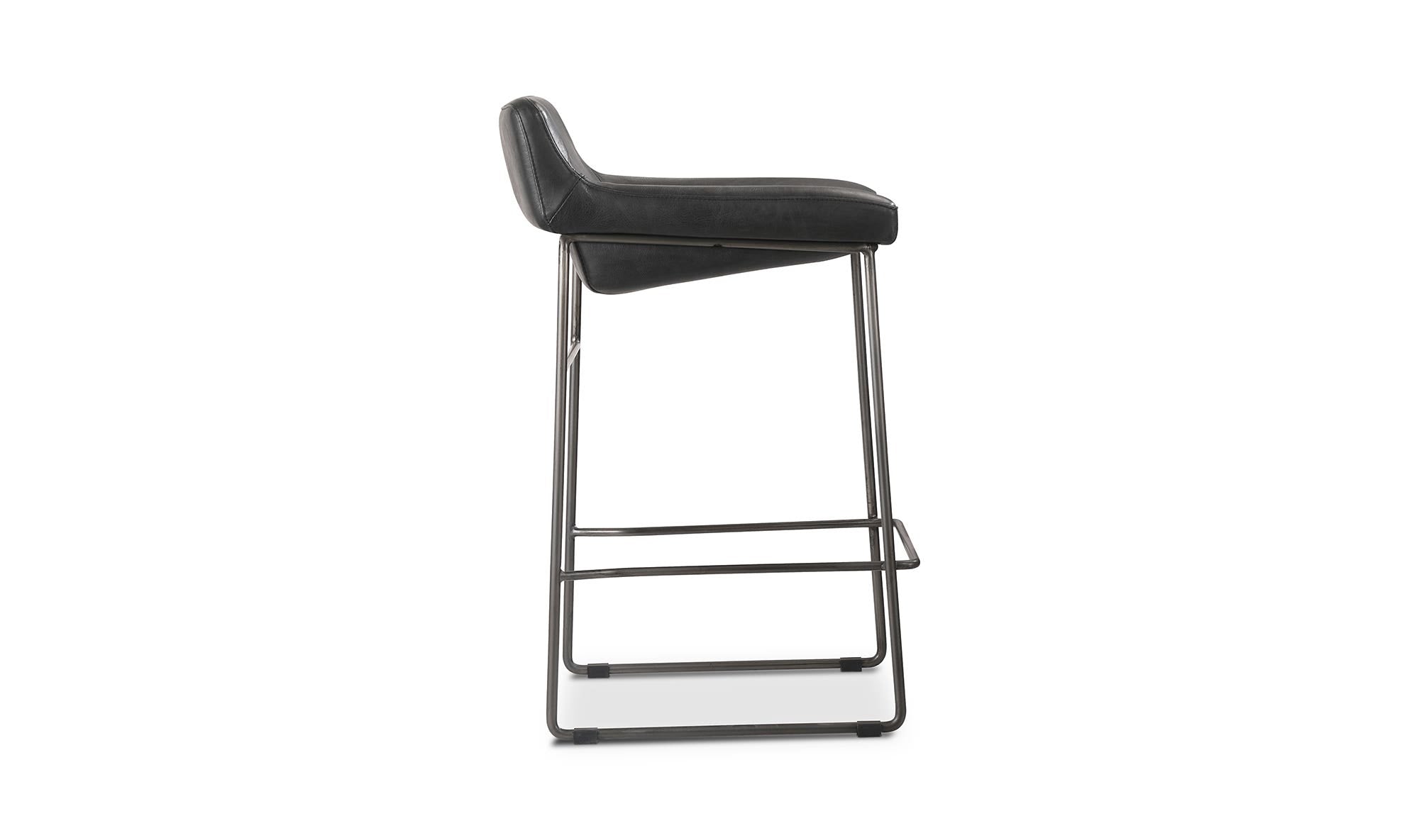 Starlet Counter Stool Onyx Black Leather - Set Of Two by Moe's Home Collection - view 19