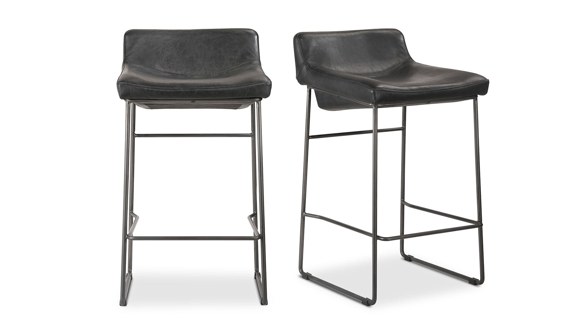 Starlet Counter Stool Onyx Black Leather - Set Of Two by Moe's Home Collection - view 17