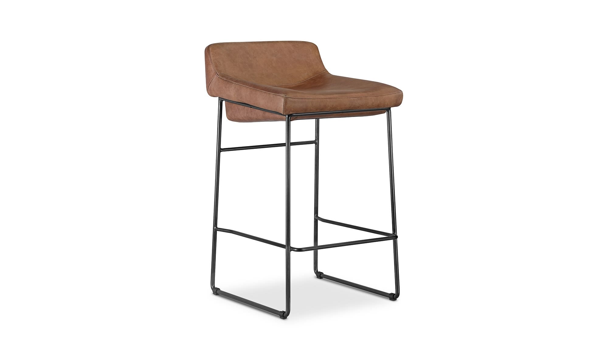 Starlet Counter Stool Open Road Brown Leather - Set Of Two by Moe's Home Collection - view 17