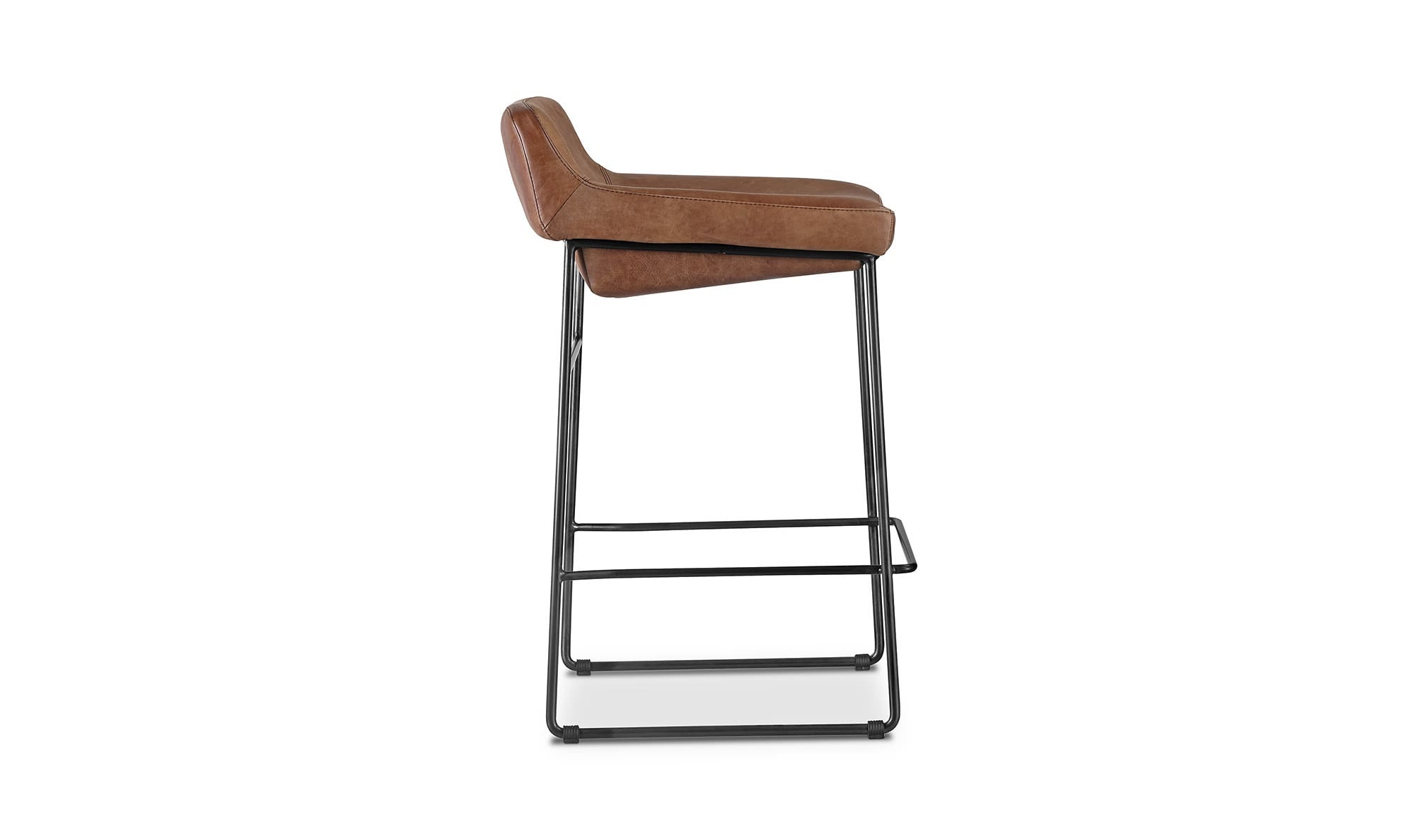 Starlet Counter Stool Open Road Brown Leather - Set Of Two by Moe's Home Collection - view 18