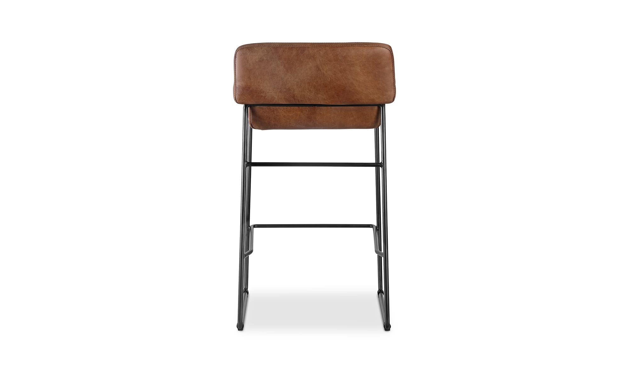 Starlet Counter Stool Open Road Brown Leather - Set Of Two by Moe's Home Collection - view 19