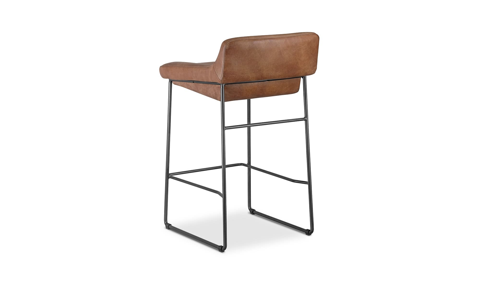 Starlet Counter Stool Open Road Brown Leather - Set Of Two by Moe's Home Collection - view 20