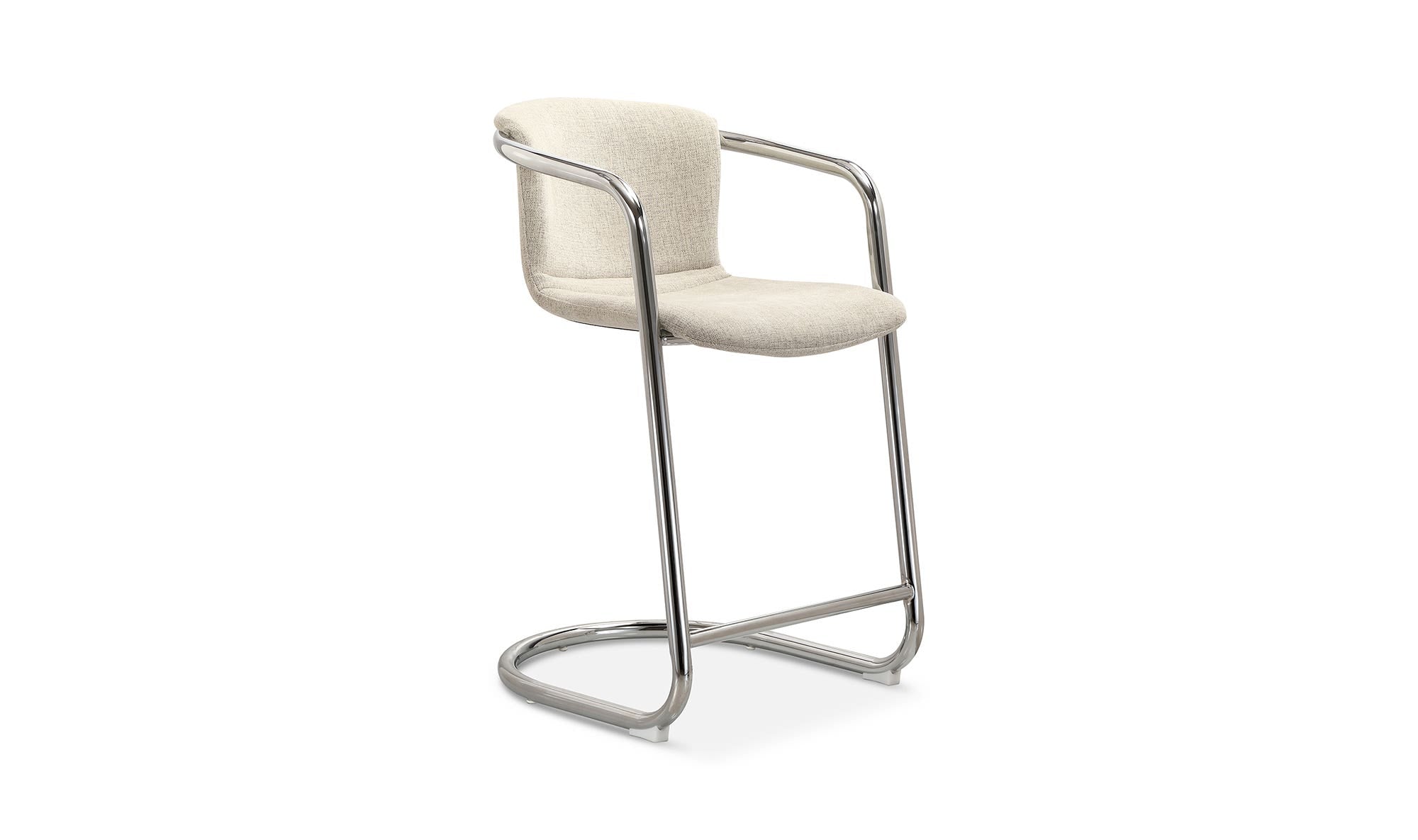 Freeman Chrome Frame Counter Stool Blended Cream - Set Of Two by Moe's Home Collection - view 16