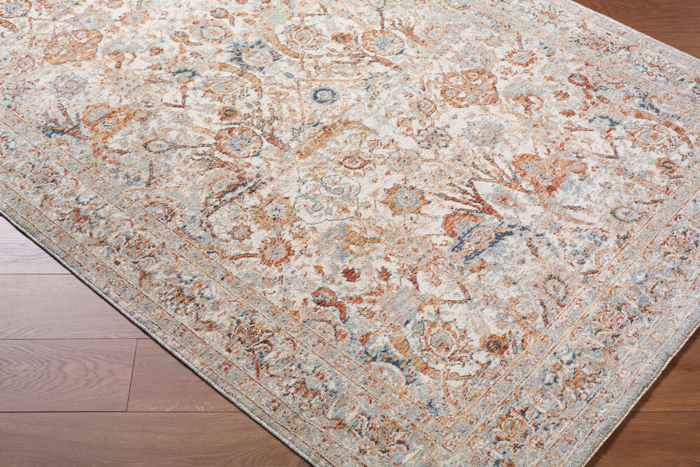 Poem Aqua/Teal Machine Woven Rug PME-2300 - corner