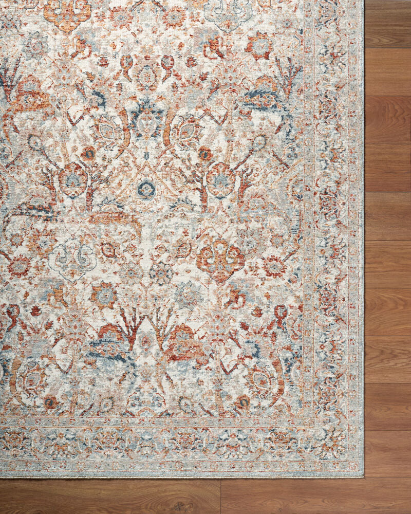 Poem Aqua/Teal Machine Woven Rug PME-2300 - overhead