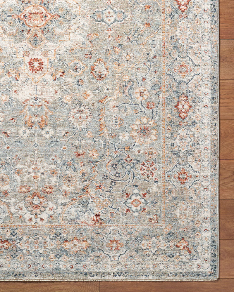 Poem Aqua/Teal Machine Woven Rug PME-2303 - overhead
