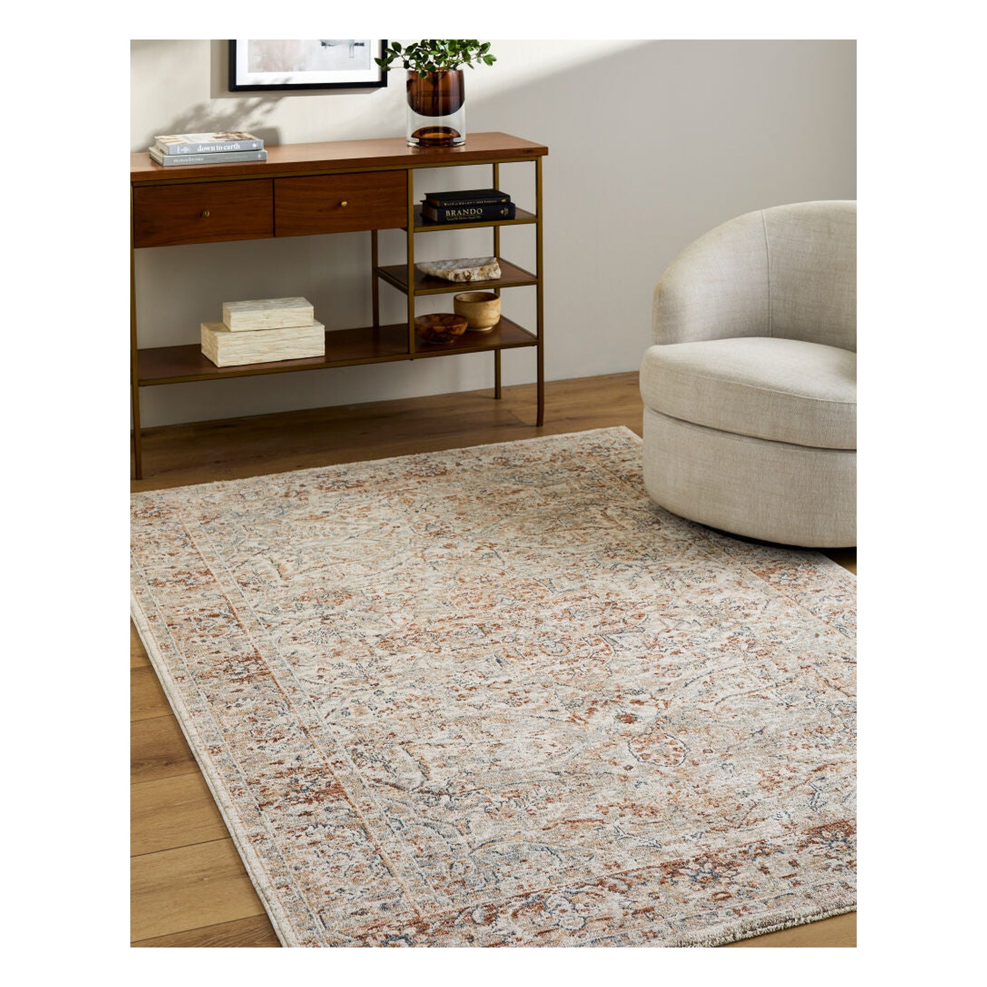 Poem Beige/Tan Machine Woven Rug PME-2310 - roomscene