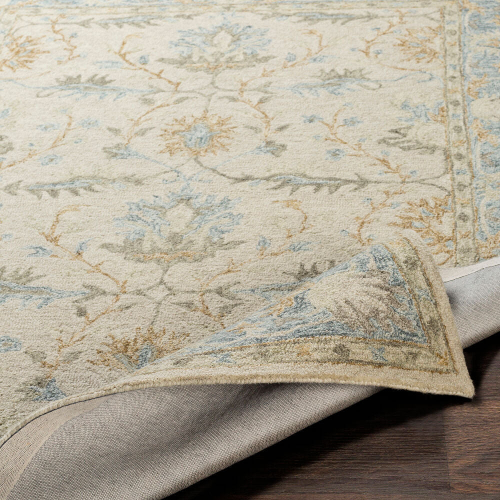 Panipat Beige/Wheat Handmade Rug - fold