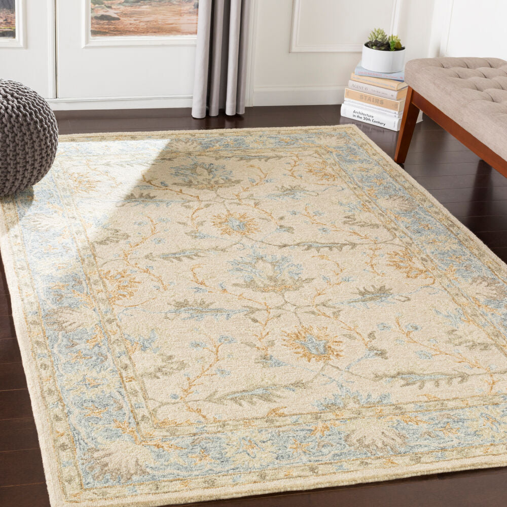 Panipat Beige/Wheat Handmade Rug - roomscene