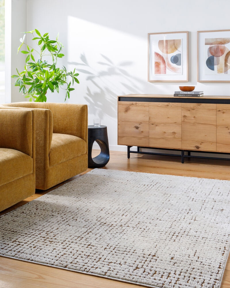 Cascade Brown/Ivory Machine Woven Rug PNWCS-2301 - roomscene