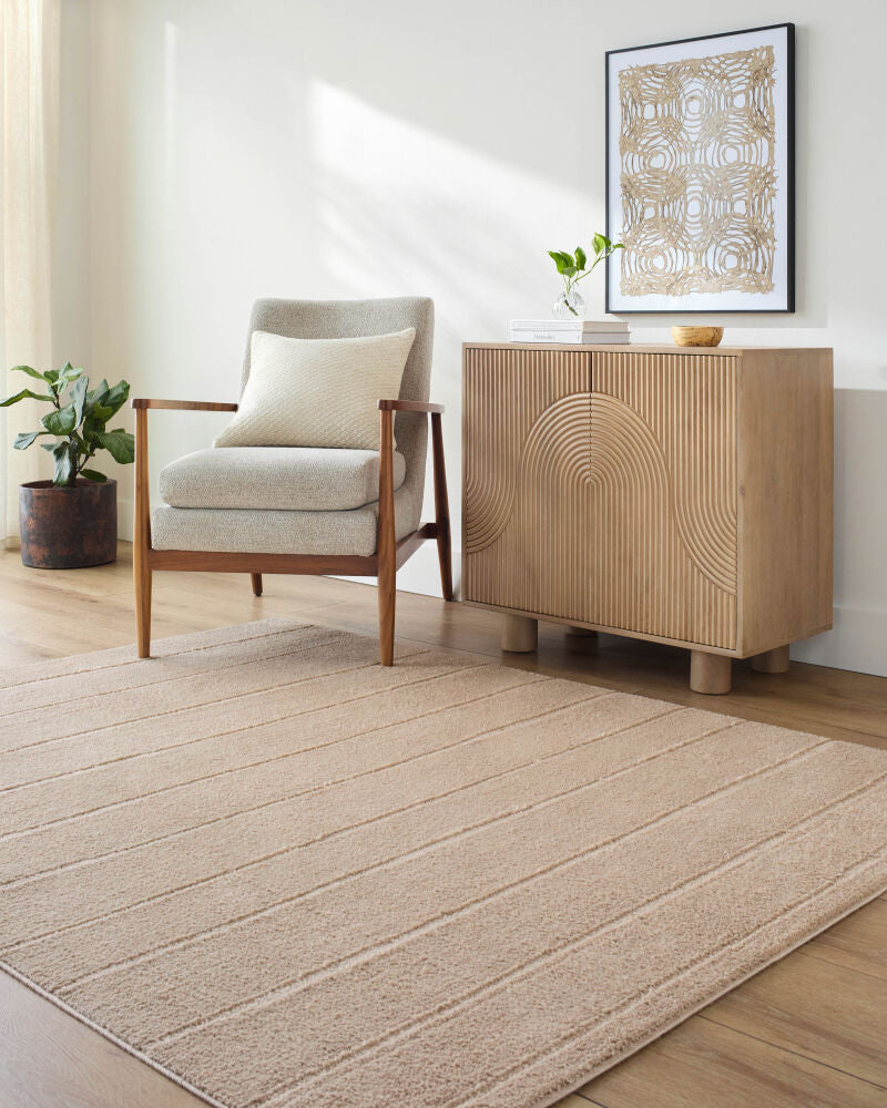 Cascade Light Beige/Light Brown Machine Woven Rug PNWCS-2302 - roomscene