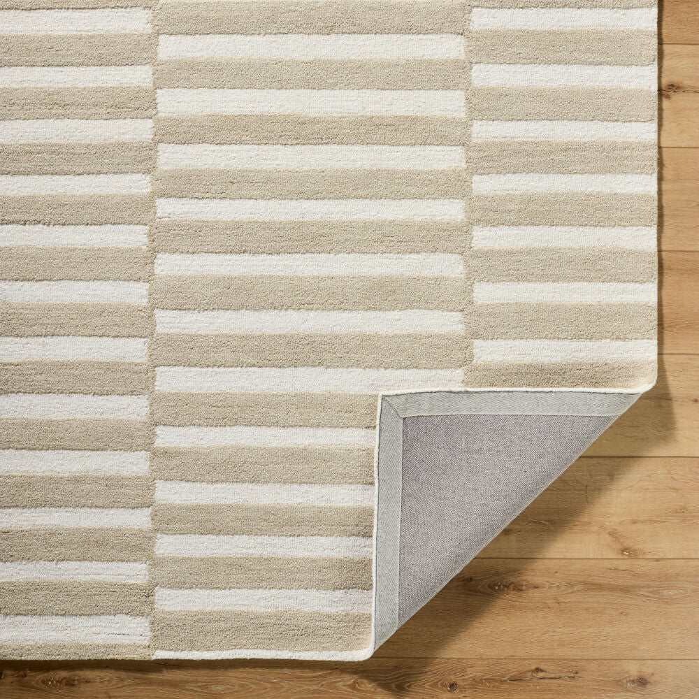 Idaho Ivory/Tan Handmade Rug - fold
