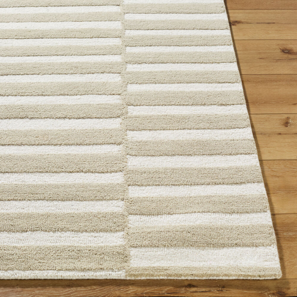 Idaho Ivory/Tan Handmade Rug - front