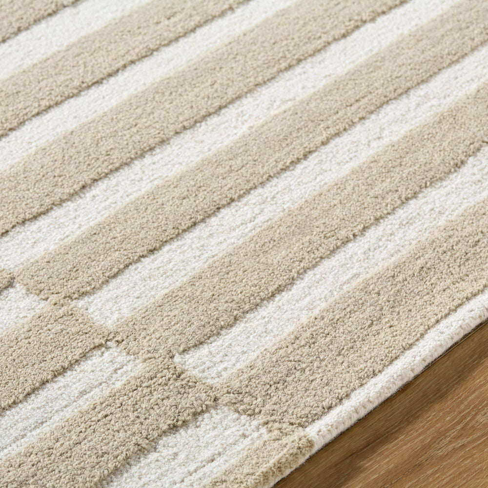 Idaho Ivory/Tan Handmade Rug - texture