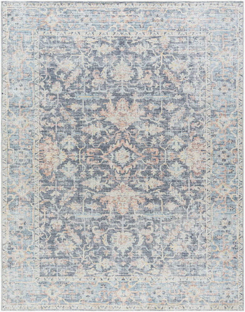Olympic Amber/Sky Blue Machine Woven Rug - 2'7" x 10'
