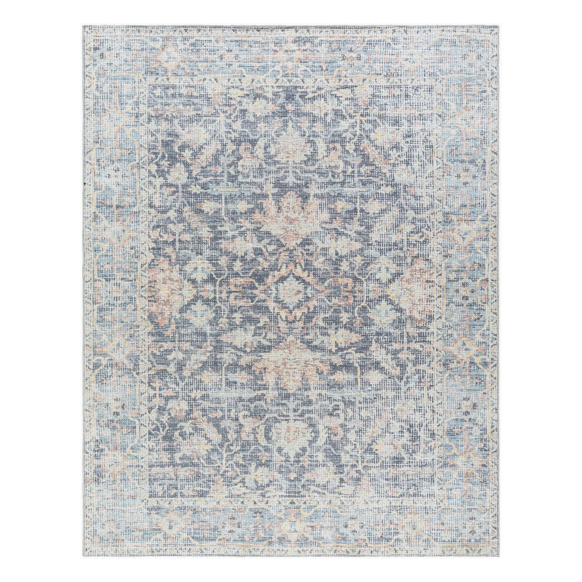 Olympic Amber/Sky Blue Machine Woven Rug - 2'7" x 10'