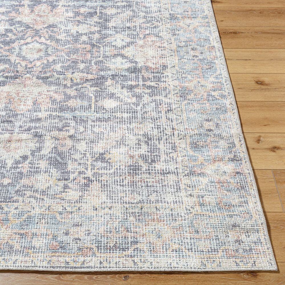 Olympic Amber/Sky Blue Machine Woven Rug - front