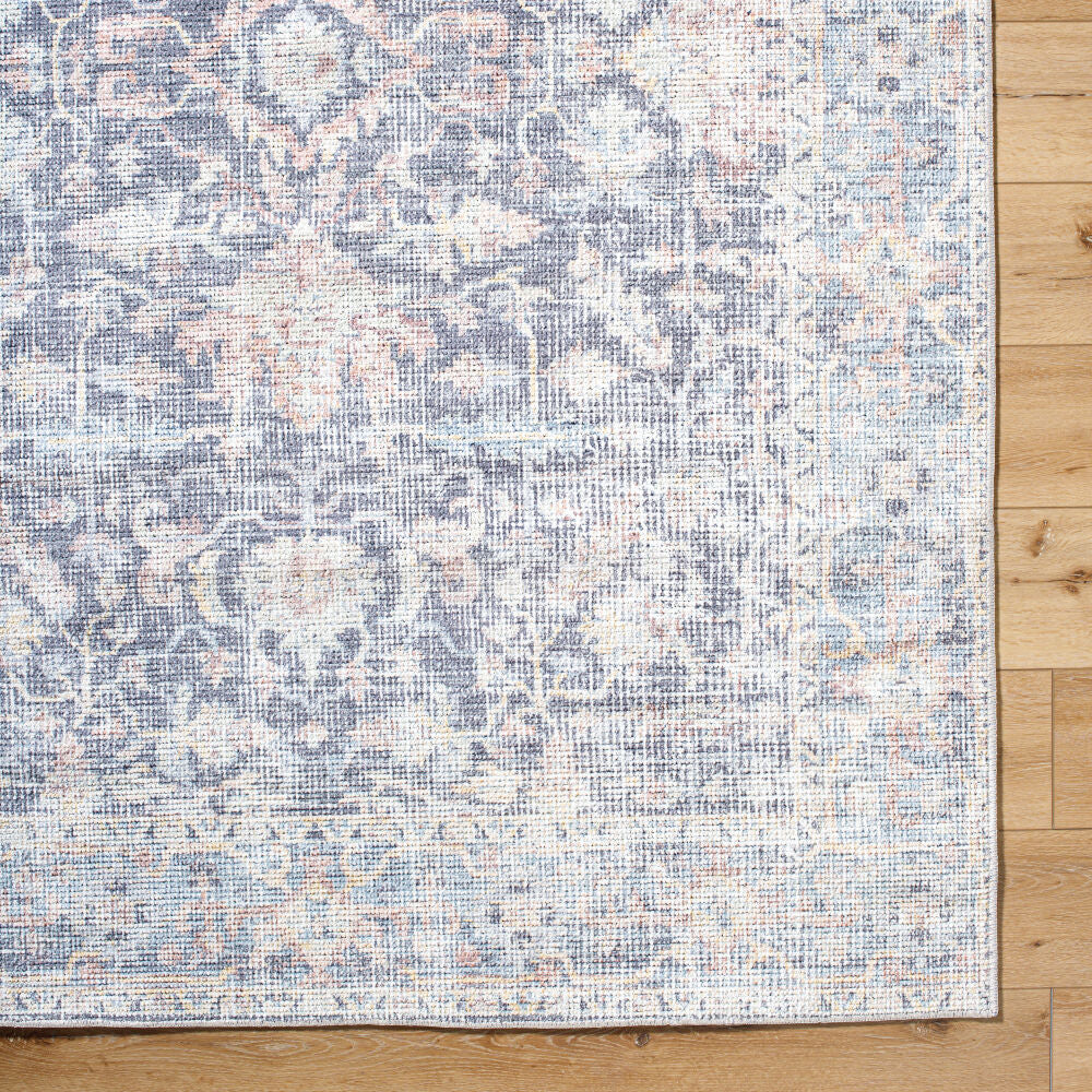 Olympic Amber/Sky Blue Machine Woven Rug - overhead