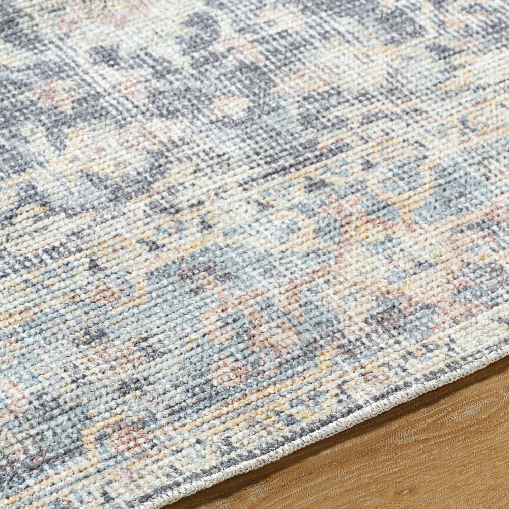 Olympic Amber/Sky Blue Machine Woven Rug - texture