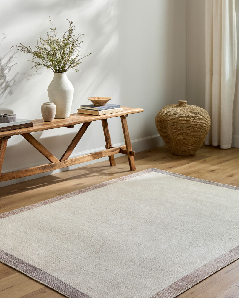 Olympic Beige/Medium Brown Machine Woven Rug - roomscene