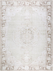 Rainier Cream/Oatmeal Machine Woven Rug - 2'7" x 10'