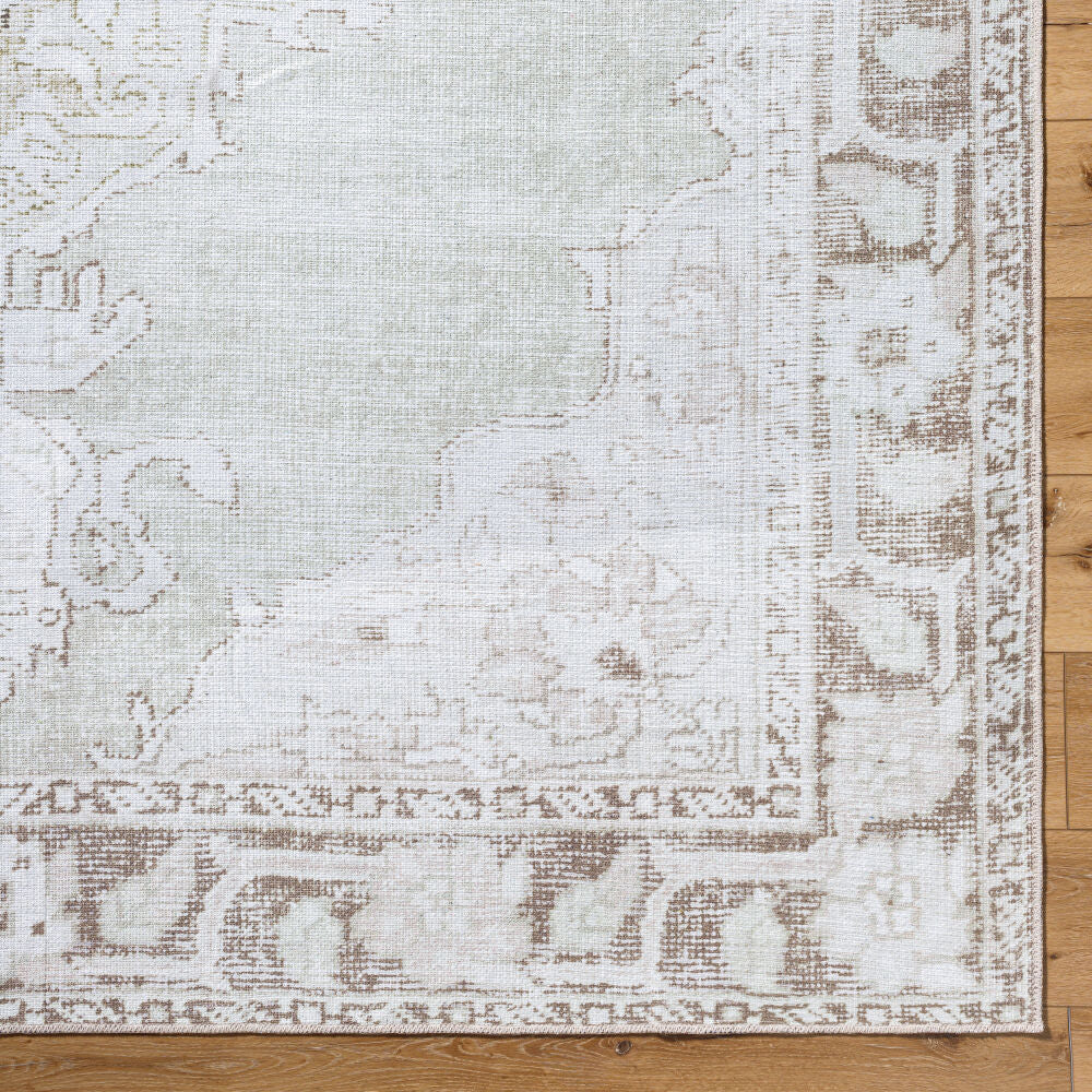 Rainier Cream/Oatmeal Machine Woven Rug - overhead