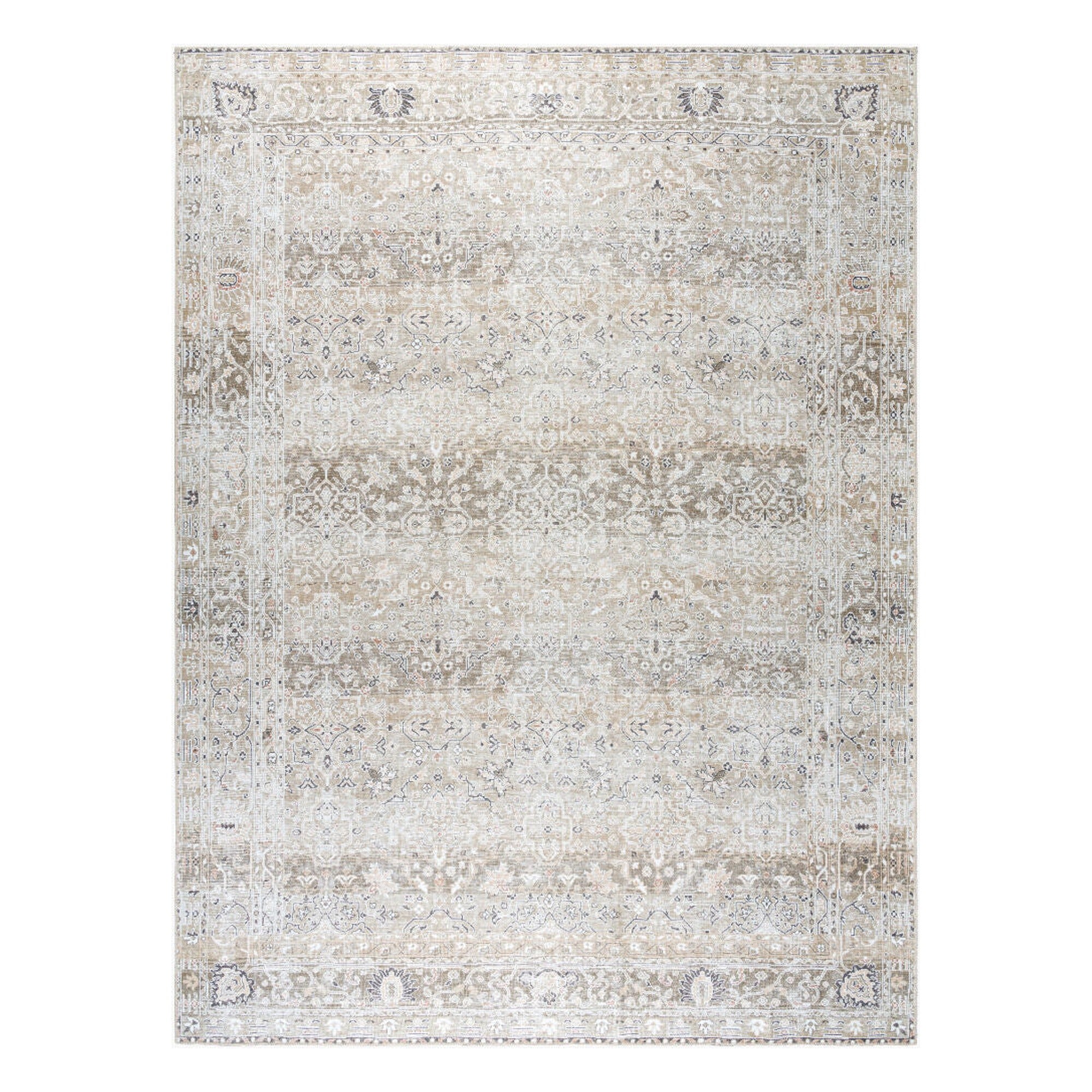 Rainier Brown/Tan Machine Woven Rug - 2'7" x 10'