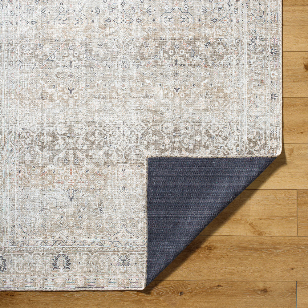 Rainier Brown/Tan Machine Woven Rug - fold