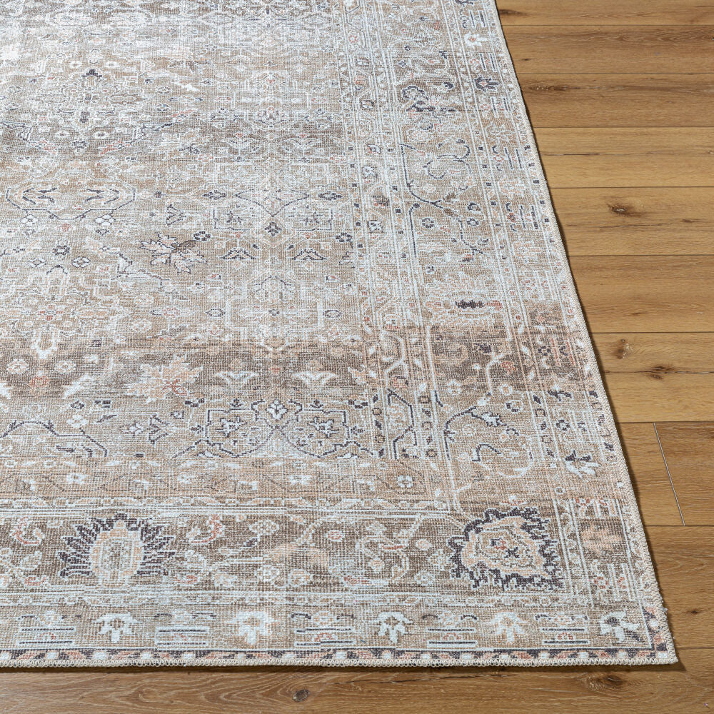 Rainier Brown/Tan Machine Woven Rug - front