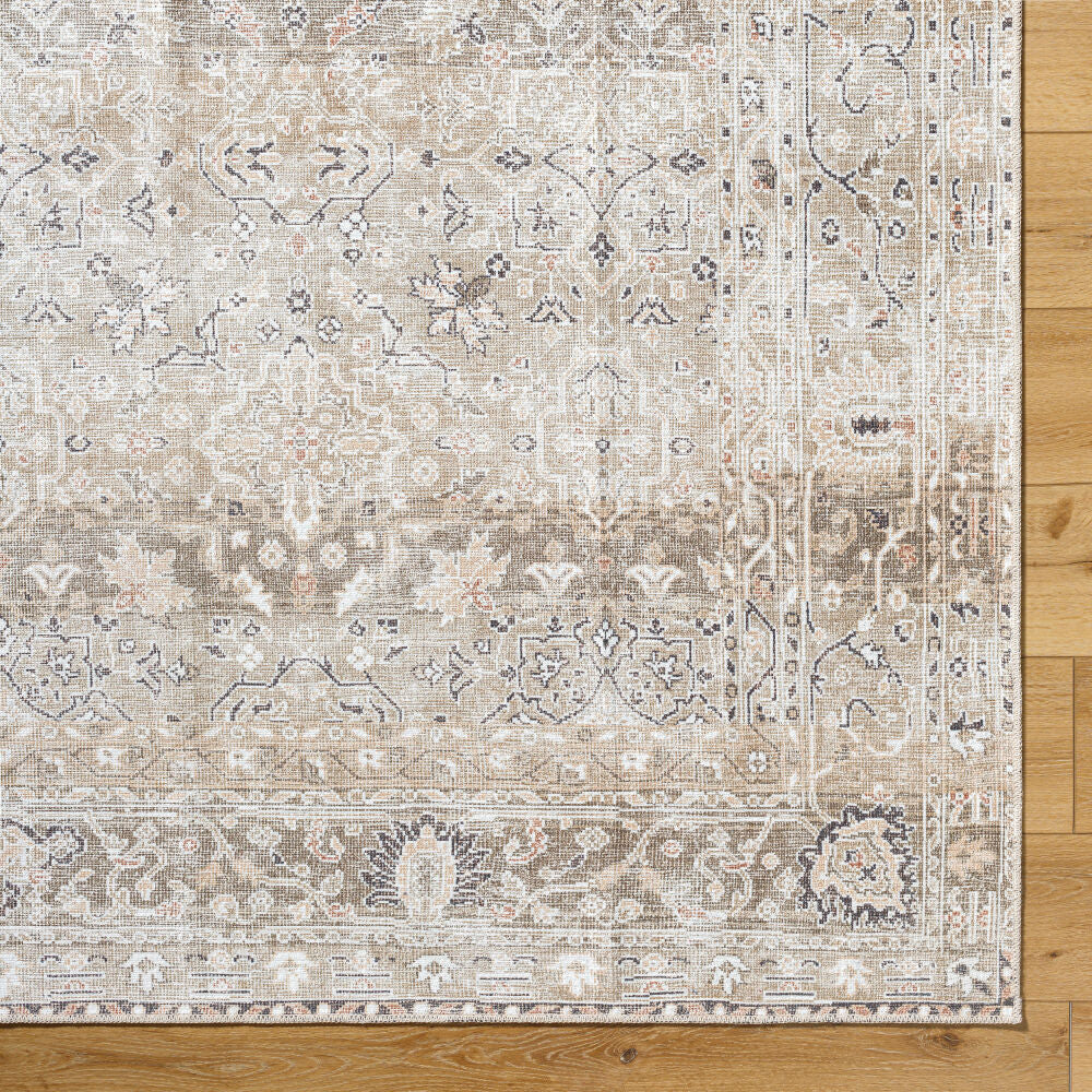 Rainier Brown/Tan Machine Woven Rug - overhead