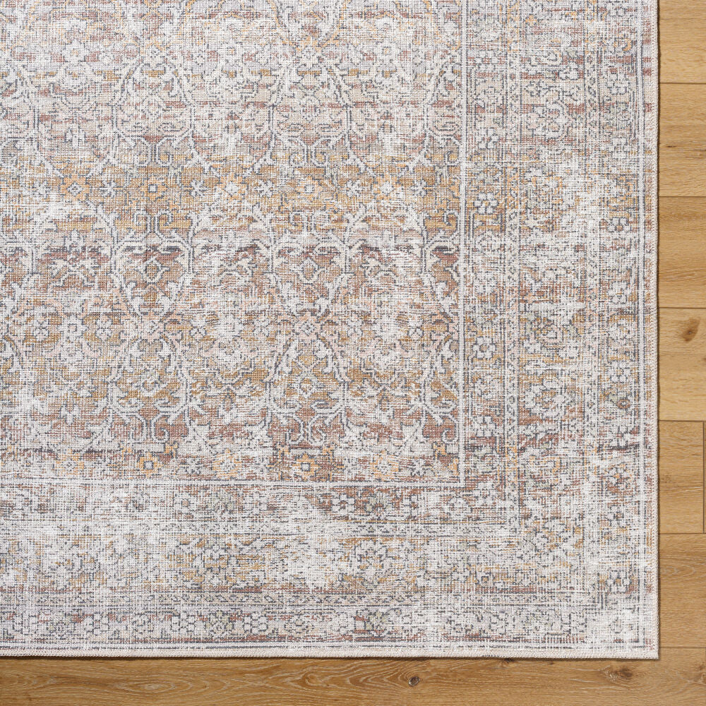 Rainier Brown/Light Brown Machine Woven Rug - overhead