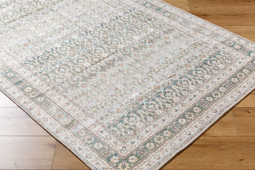 Rainier Brown/Wheat Machine Woven Rug - corner