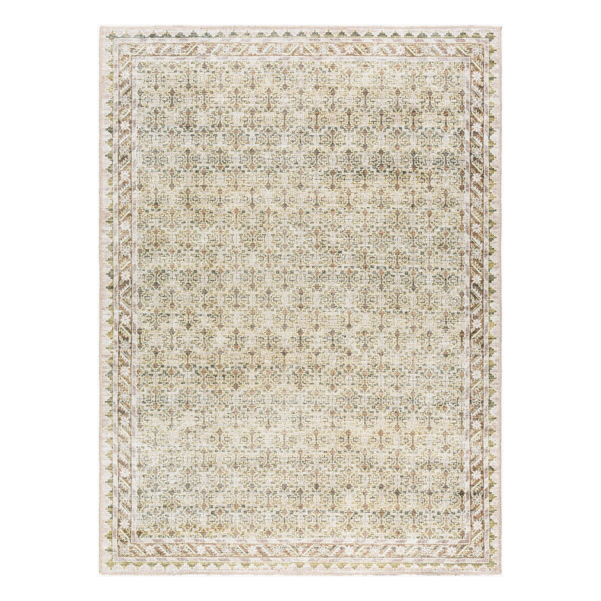 Rainier Cream/Tan Machine Woven Rug - 2'7" x 10'