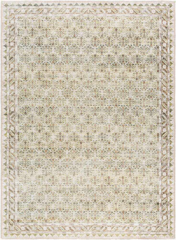 Rainier Cream/Tan Machine Woven Rug - 2'7" x 10'