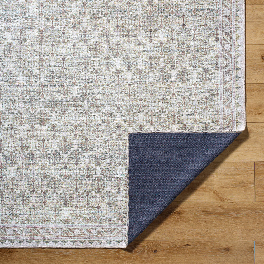 Rainier Cream/Tan Machine Woven Rug - fold