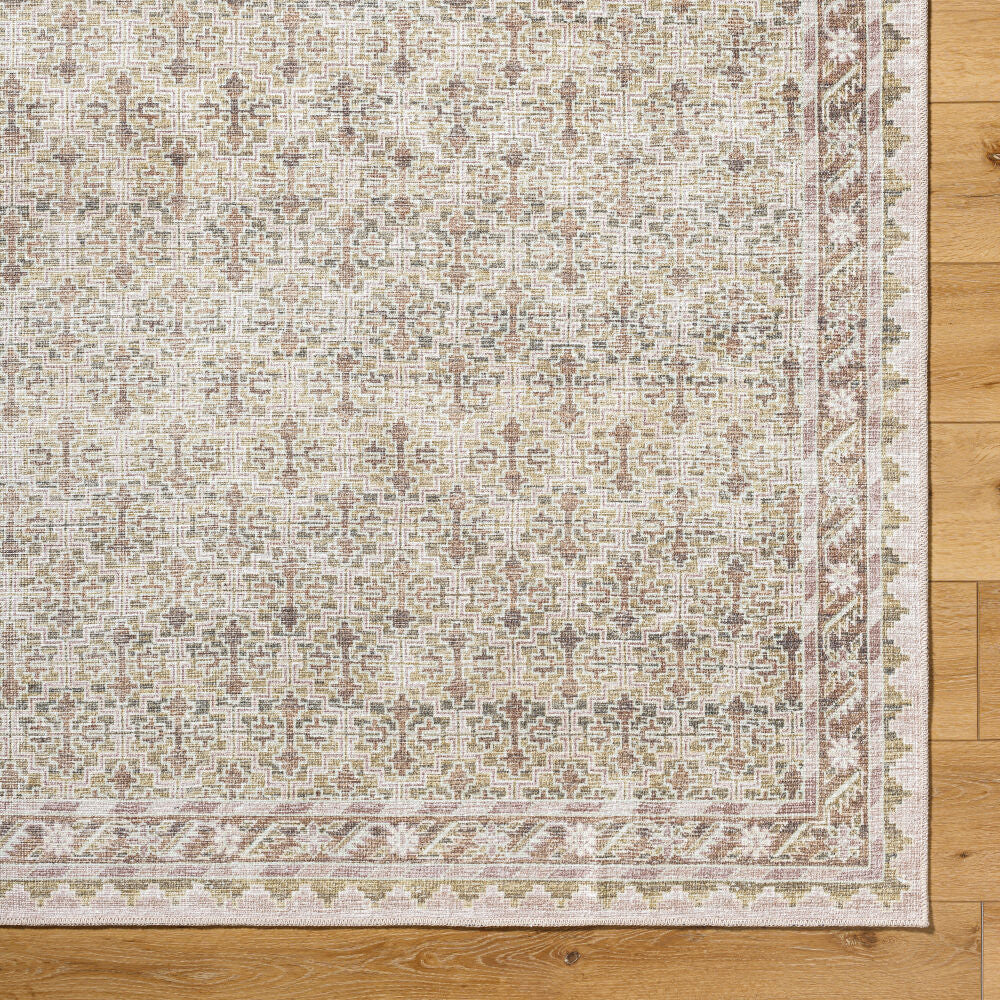 Rainier Cream/Tan Machine Woven Rug - overhead