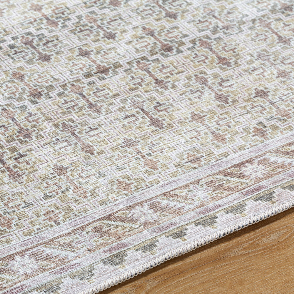 Rainier Cream/Tan Machine Woven Rug - texture